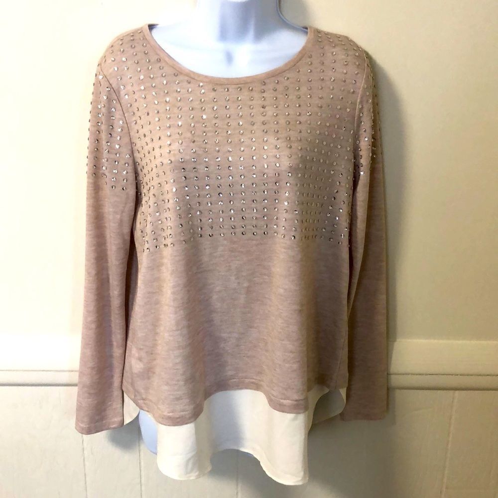 Women’s Ann Taylor Silver Sequin  Shirt Size Medium